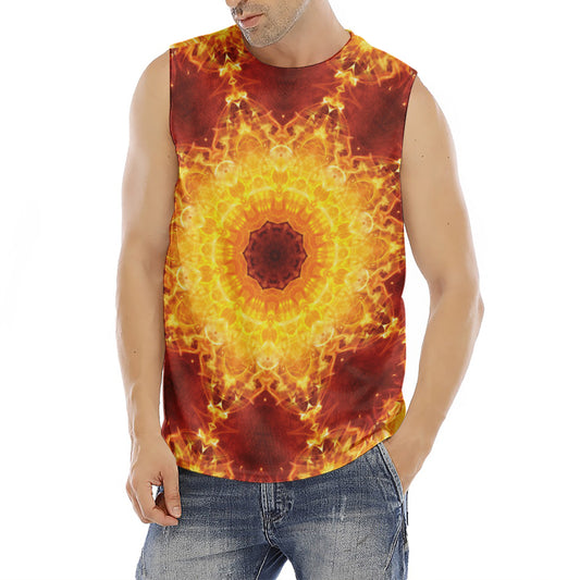 Sun Fire Kaleidoscope Print Men's Fitness Tank Top