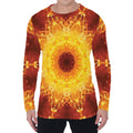 Sun Fire Kaleidoscope Print Men's Long Sleeve T-Shirt