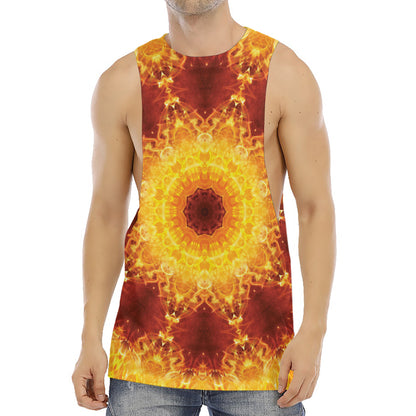 Sun Fire Kaleidoscope Print Men's Muscle Tank Top