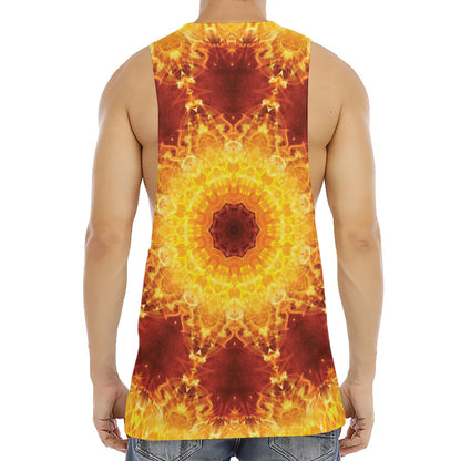 Sun Fire Kaleidoscope Print Men's Muscle Tank Top