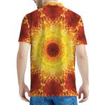 Sun Fire Kaleidoscope Print Men's Polo Shirt