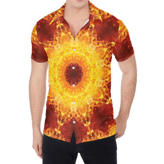Sun Fire Kaleidoscope Print Men's Shirt