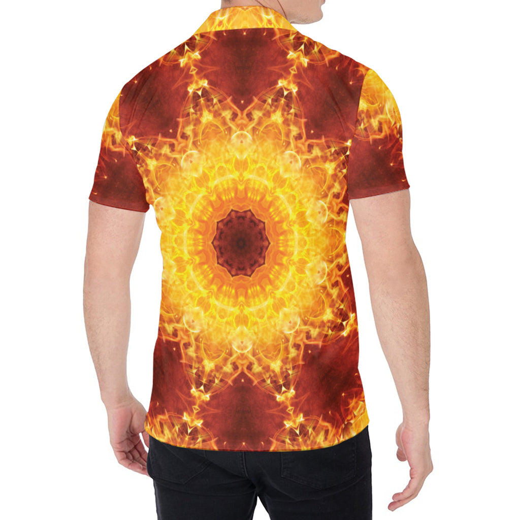 Sun Fire Kaleidoscope Print Men's Shirt