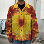 Sun Fire Kaleidoscope Print Men's Shirt Jacket