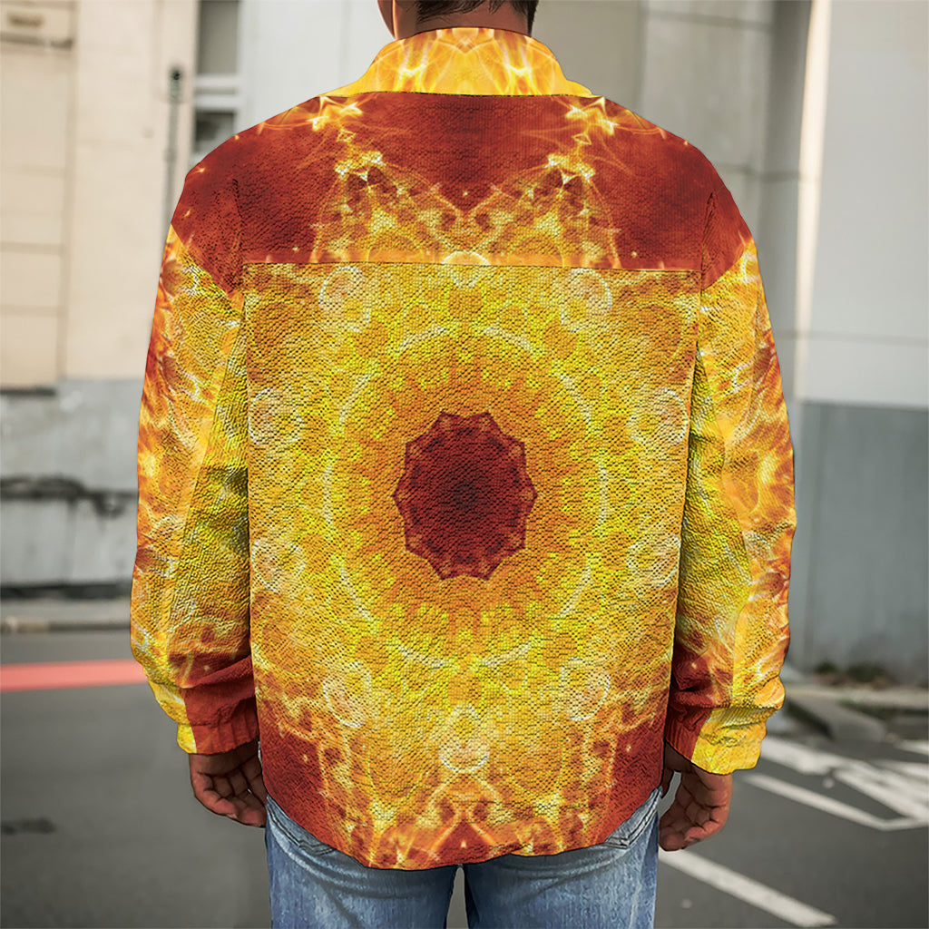 Sun Fire Kaleidoscope Print Men's Shirt Jacket