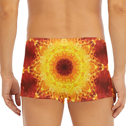 Sun Fire Kaleidoscope Print Men's Short Boxer Briefs