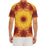 Sun Fire Kaleidoscope Print Men's Short Sleeve Rash Guard