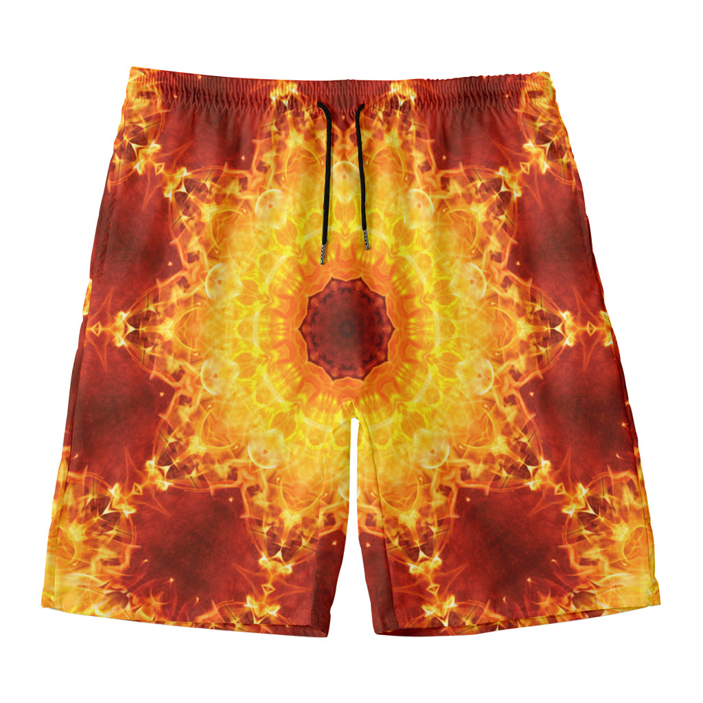 Sun Fire Kaleidoscope Print Men's Swim Trunks
