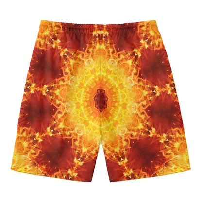 Sun Fire Kaleidoscope Print Men's Swim Trunks
