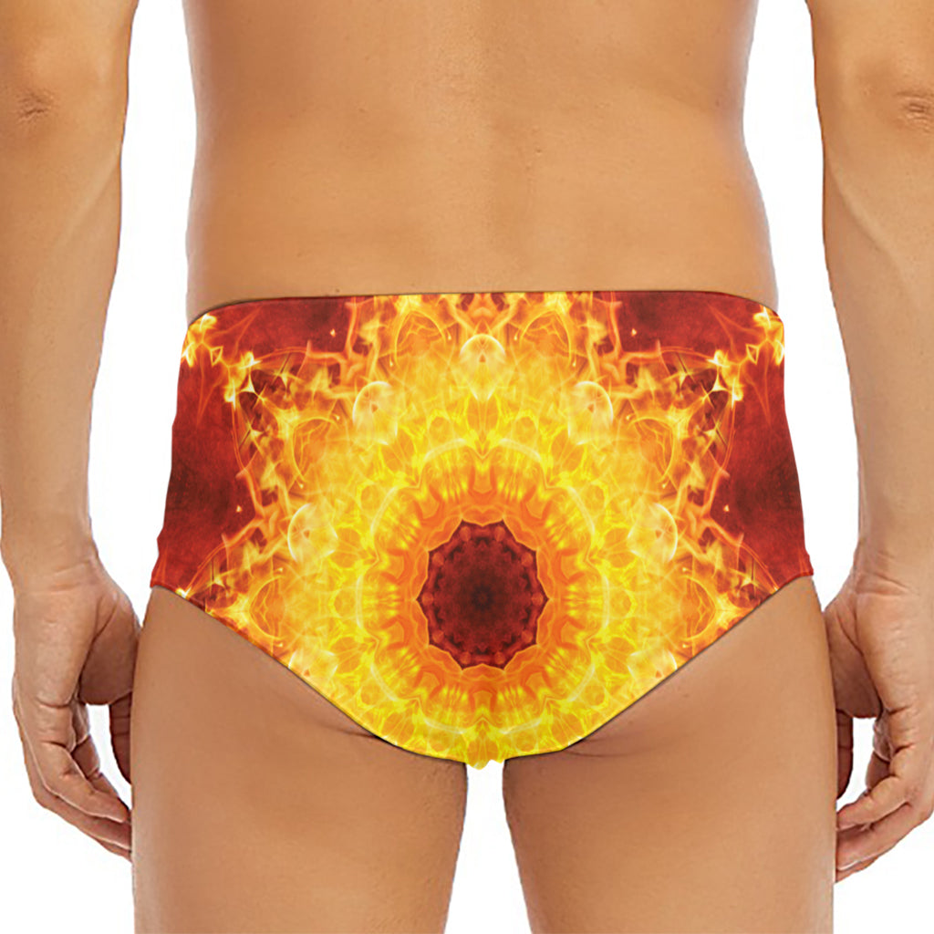 Sun Fire Kaleidoscope Print Men's Triangle Swim Briefs