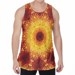 Sun Fire Kaleidoscope Print Men's Velvet Tank Top