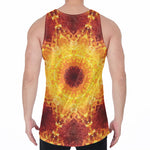 Sun Fire Kaleidoscope Print Men's Velvet Tank Top