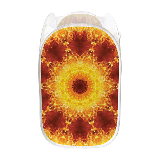 Sun Fire Kaleidoscope Print Mesh Laundry Hamper