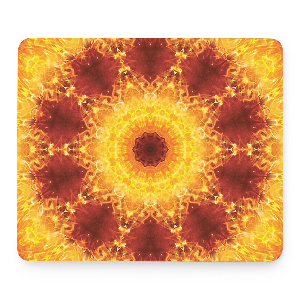 Sun Fire Kaleidoscope Print Mouse Pad
