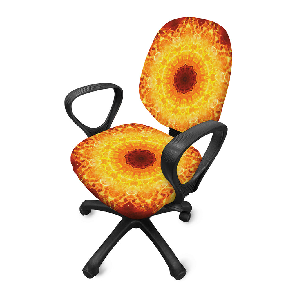 Sun Fire Kaleidoscope Print Office Chair Cover