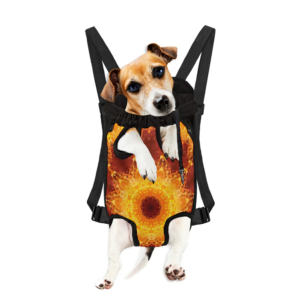 Sun Fire Kaleidoscope Print Pet Carrier Backpack