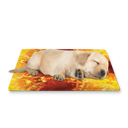 Sun Fire Kaleidoscope Print Pet Cooling Mat Cover