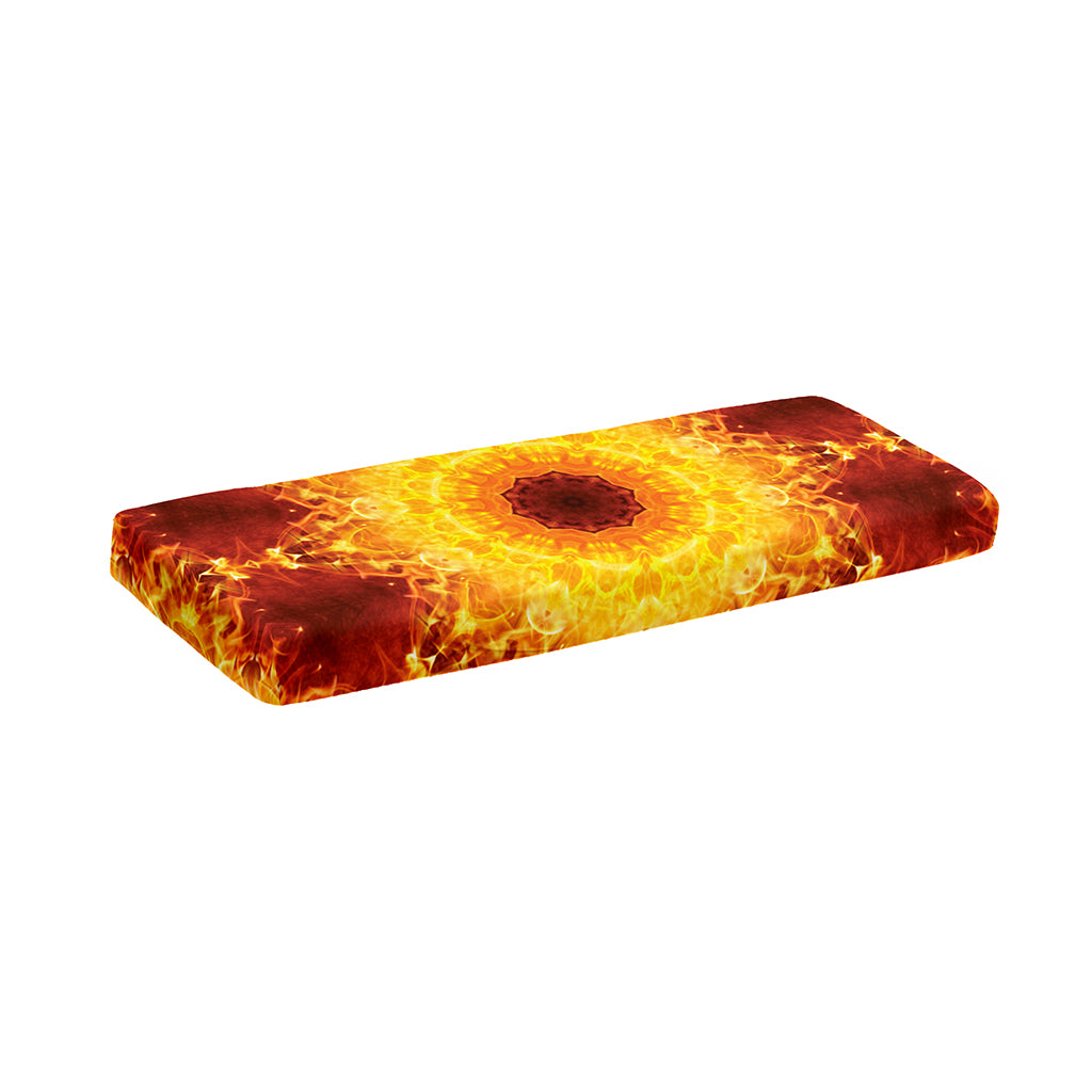 Sun Fire Kaleidoscope Print Piano Keyboard Cover