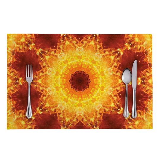 Sun Fire Kaleidoscope Print Placemat
