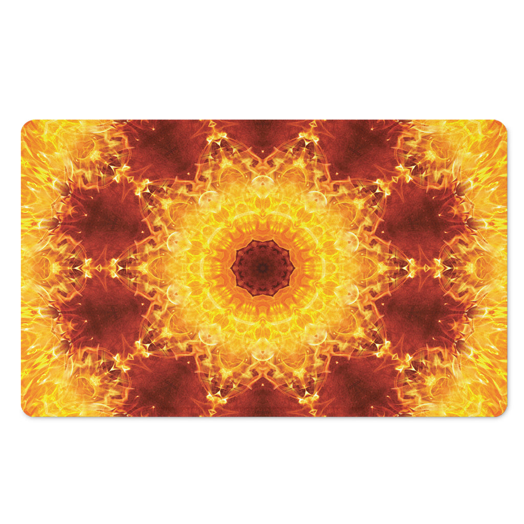 Sun Fire Kaleidoscope Print Polyester Doormat