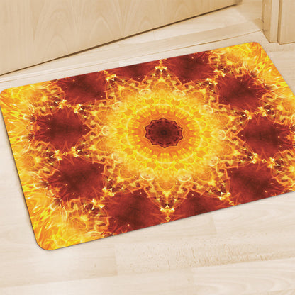 Sun Fire Kaleidoscope Print Polyester Doormat