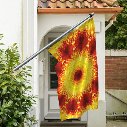 Sun Fire Kaleidoscope Print Polyester Flag