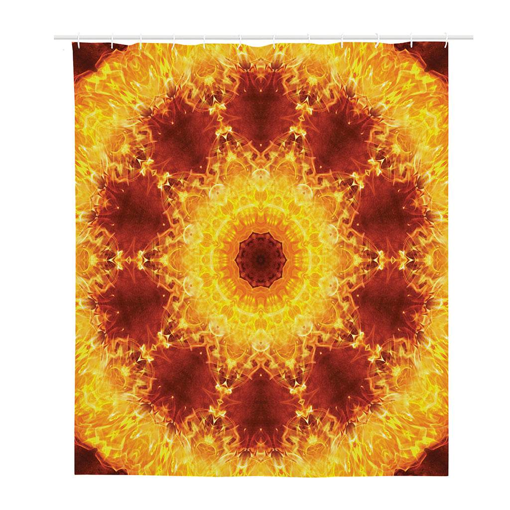 Sun Fire Kaleidoscope Print Polyester Shower Curtain