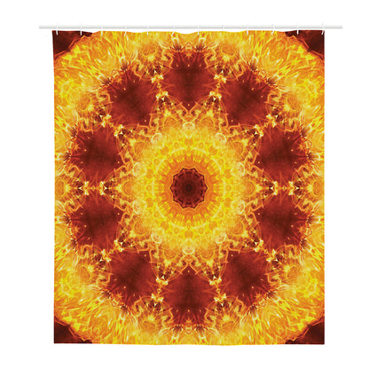 Sun Fire Kaleidoscope Print Polyester Shower Curtain