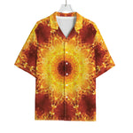 Sun Fire Kaleidoscope Print Rayon Hawaiian Shirt