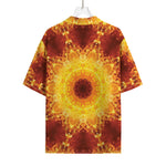 Sun Fire Kaleidoscope Print Rayon Hawaiian Shirt