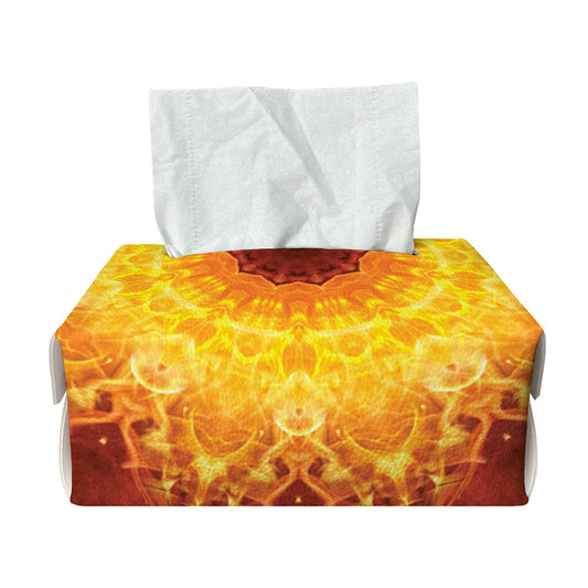 Sun Fire Kaleidoscope Print Rectangle Tissue Box Cover