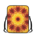 Sun Fire Kaleidoscope Print Rectangular Crossbody Bag