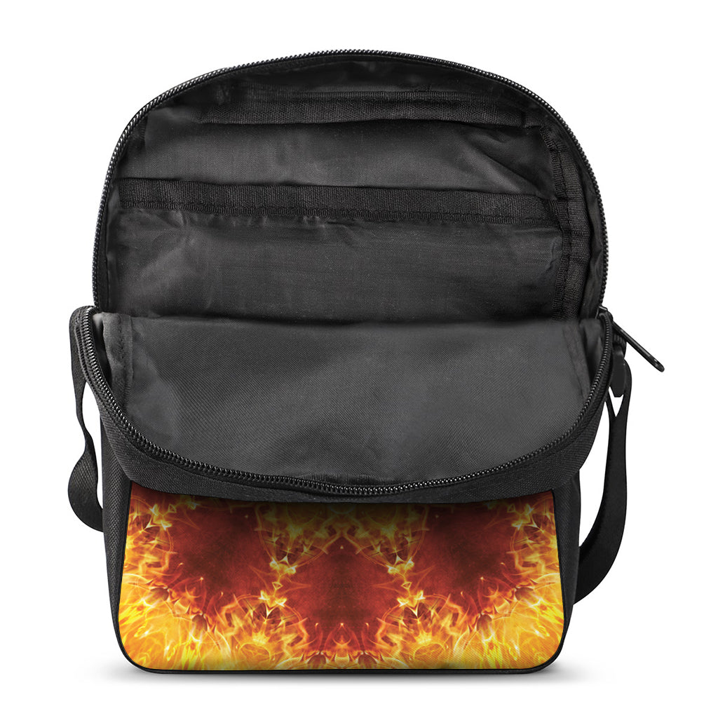 Sun Fire Kaleidoscope Print Rectangular Crossbody Bag