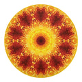 Sun Fire Kaleidoscope Print Round Blanket