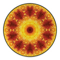 Sun Fire Kaleidoscope Print Round Floor Mat