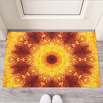 Sun Fire Kaleidoscope Print Rubber Doormat