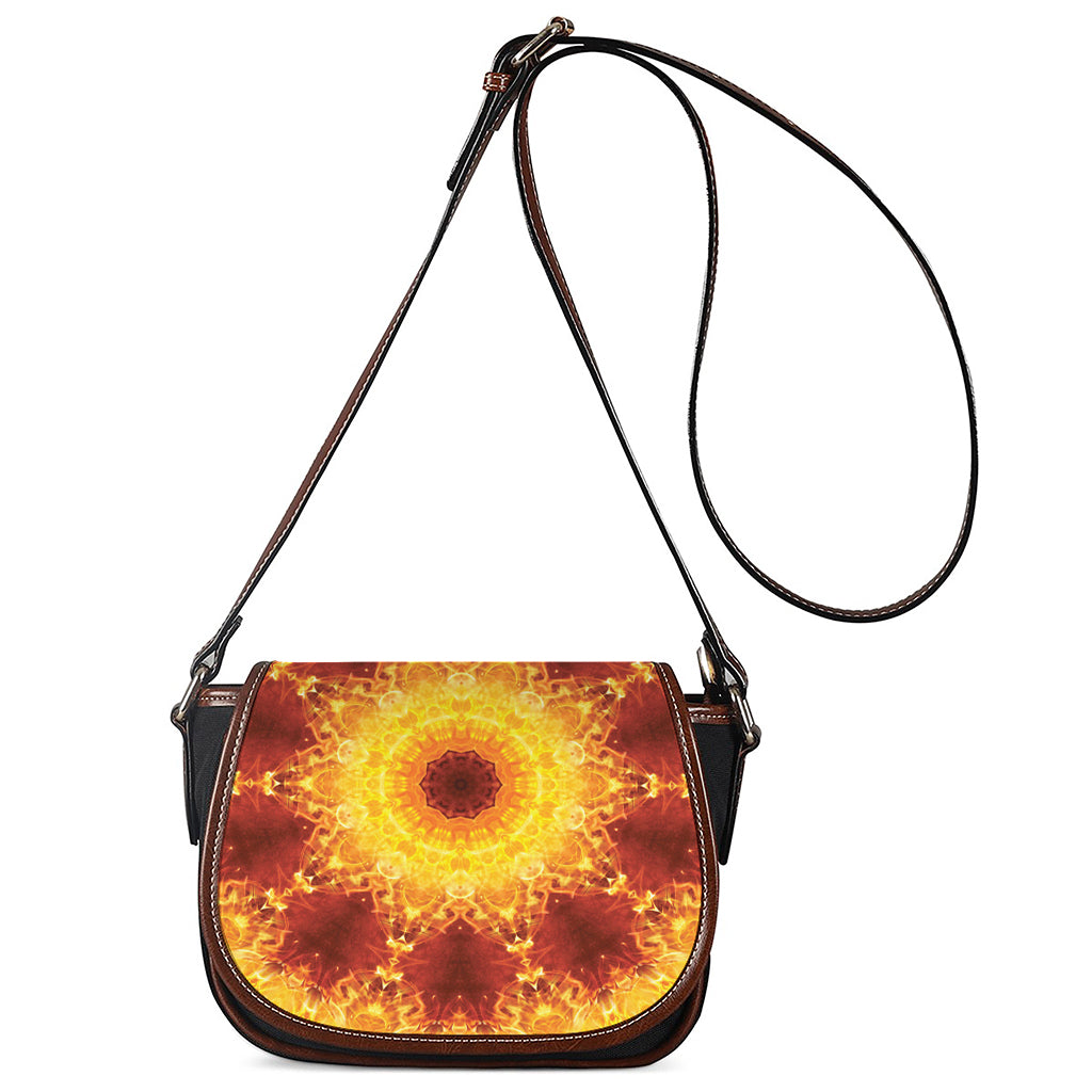 Sun Fire Kaleidoscope Print Saddle Bag