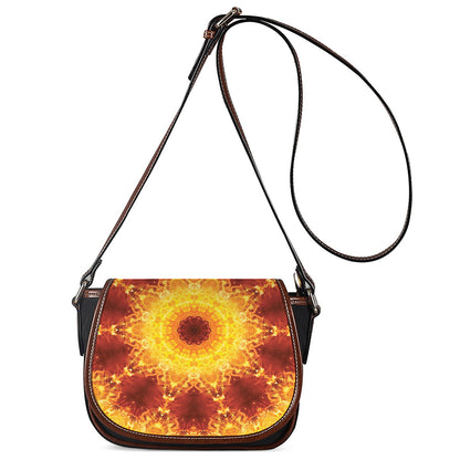Sun Fire Kaleidoscope Print Saddle Bag