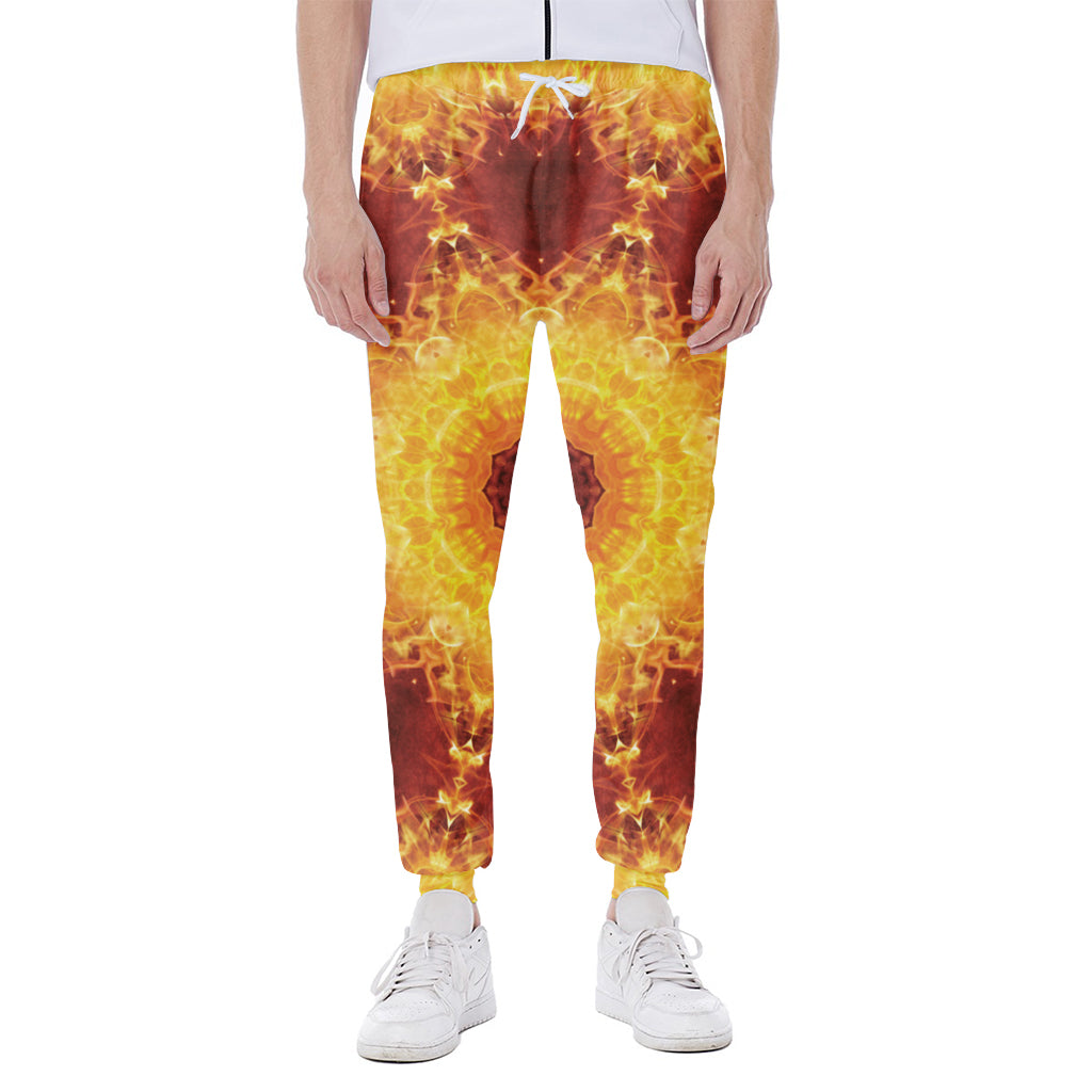 Sun Fire Kaleidoscope Print Scuba Joggers
