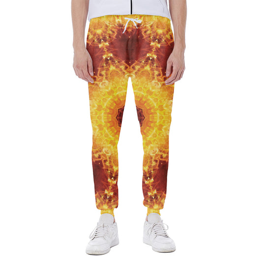 Sun Fire Kaleidoscope Print Scuba Joggers