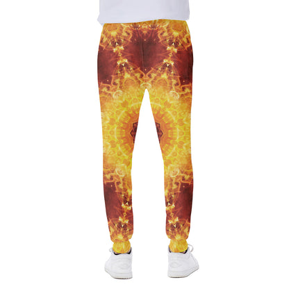 Sun Fire Kaleidoscope Print Scuba Joggers