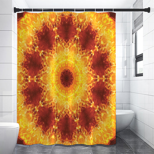 Sun Fire Kaleidoscope Print Shower Curtain
