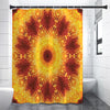 Sun Fire Kaleidoscope Print Shower Curtain