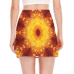 Sun Fire Kaleidoscope Print Side Slit Mini Skirt
