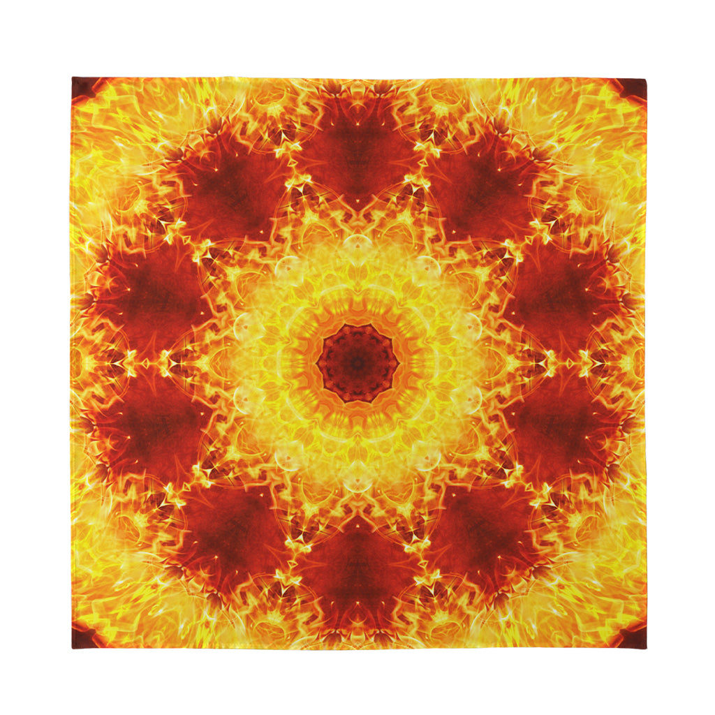 Sun Fire Kaleidoscope Print Silk Bandana