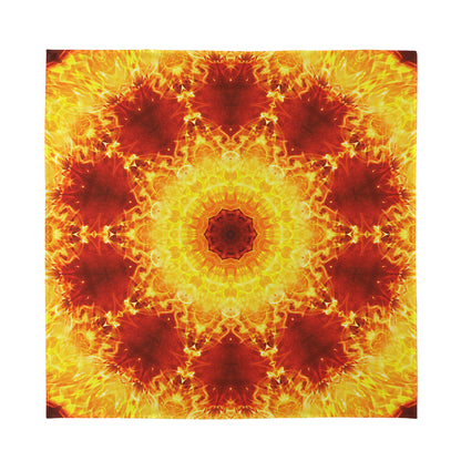 Sun Fire Kaleidoscope Print Silk Bandana