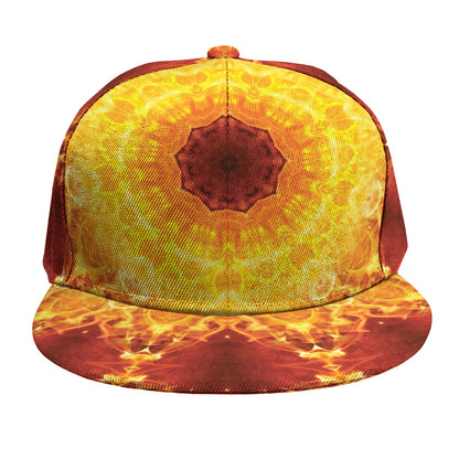 Sun Fire Kaleidoscope Print Snapback Cap