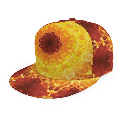 Sun Fire Kaleidoscope Print Snapback Cap