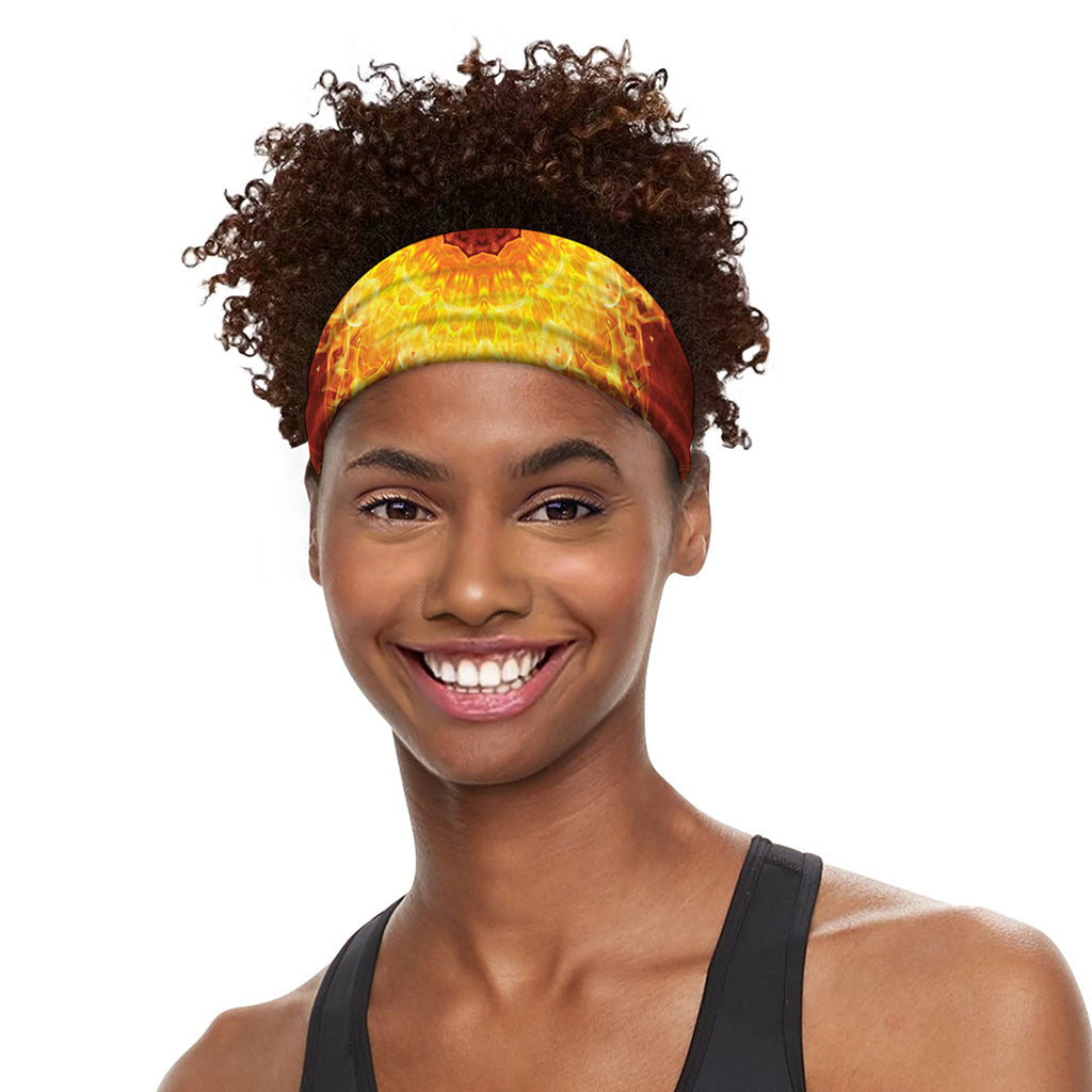 Sun Fire Kaleidoscope Print Sports Headband