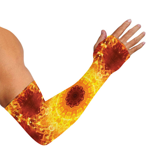Sun Fire Kaleidoscope Print Sun Protection Arm Sleeves
